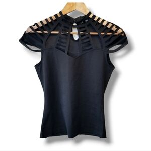 SHEIN Sexy Caged Laser Cutout Top | Small